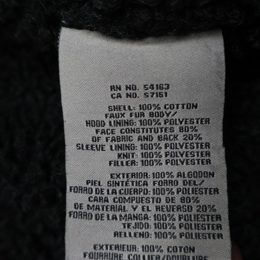 Levis Jacket Men XXL Black Canvas Sherpa Lined Hooded Rugged Work Field Full Zip
